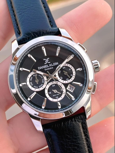 Daniel Klein Deri Kordon İç Kadran Fonksiyonları Aktif 3 Atm Suya Dayanıklı Erkek Kol Saati E140032-2 - Resim 4