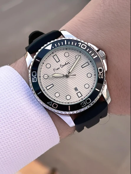 Pierre Cardin Silikon Kordon 2 Yıl Garantili 3 Atm Suya Dayanıklı Erkek Kol Saati PP.800311F03 - Resim 2