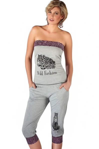 Leopar Desenli Straplez Takım ürün görseli