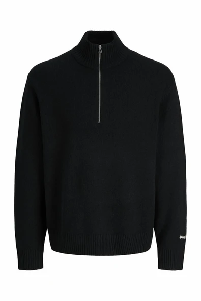 Jack Jones Norrebro Fermuarlı Yaka Loose Fit Erkek Kazak 12282749 - Resim 4