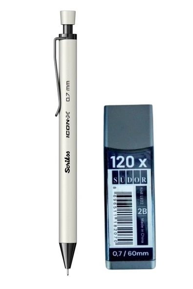 2B , 120 li 60 mm 0,7 uç ve scrikss icon-x 0,7 uçlu kalem seti - Resim 4