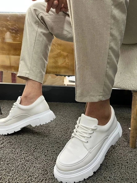 BİÇOMİ KB-X6 Kuback Beyaz Cilt Günlük Erkek Ayakkabı ürün görseli