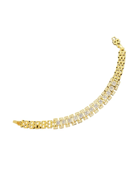 Altın Renk VIP Parlak Zirkon Taşlı Şık 316L Çelik Kadın Bileklik | Parlak ve Şık Hediye ürün görseli 1