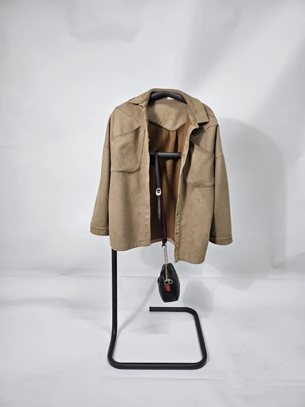 Elbise askısı portatif dilsiz uşak portmanto ayaklı askılık dekoratif kaynaksız - Resim 4