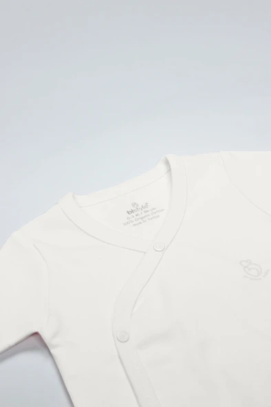 Bistyle Organik Natural Basic Style Kruvaze Yarım Kol Body BS17101 Ekru - 2