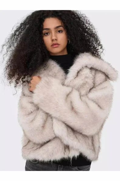 Only Dawn Faux Fur Kadın Ceket 15348977 - Resim 3