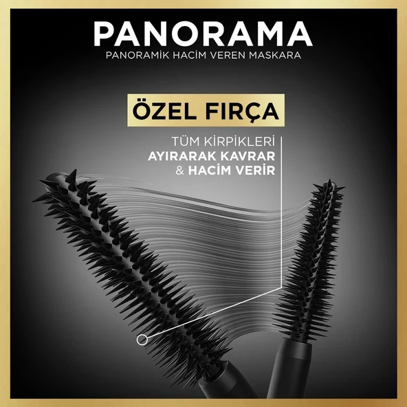 Loreal Paris Panorama Hacim Veren Maskara 9.9 ml - Siyah - Resim 5