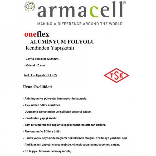 Armacell Kanal Karavan Oto Isı Ses Yalıtım 13 mm Folyolu Kendinden Yapışkanlı 1.2 m2 Tam Sızdırmazlık Araç Kamp Kaplama AGMair Agm Yalıtım Havalandırma - 2