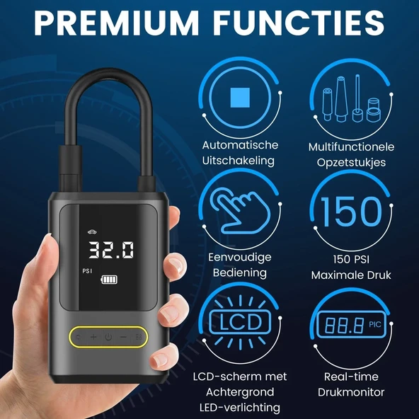 Kablosuz Oto Araç Mini 4000mAh 150 PSI Işıklı Oto Hava Kompresörü KA-760 (5314) - 4