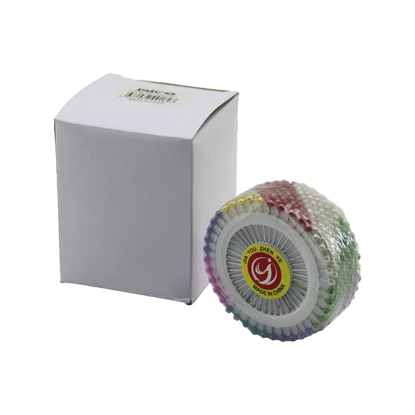 YUVARLAK DİSK STANDLI 1440 ADET RENKLİ TOPLU BAŞÖRTÜ İĞNESİ (5314)