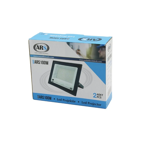 2PCS 100W LED PROJEKTÖR  19X15.5CM AYDINLATMA AÇISI: 120 DERECE 50.000 SAAT ÖMÜR MODEL-ARS100W (5314)