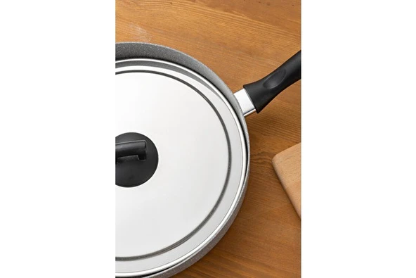 Emsan Rosa Balık Tavası 30 cm Granit Malzeme ile Antrasit Renk 1 Adet Tava - Resim 8