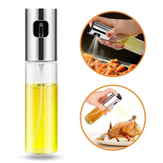 100ml Kapasiteli Şeffaf Spreyli Yağdanlık Sosluk Yağ Püskürtücü Yağ Şişesi (5314)