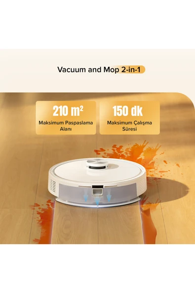 Q8 Akıllı Robot Süpürge Beyaz 10.000 Pa HyperForce Emiş Gücü - Resim 4