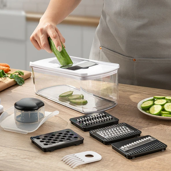 Emsan Smart Hazneli Doğrayıcı Beyaz 10 Parça - Resim 5