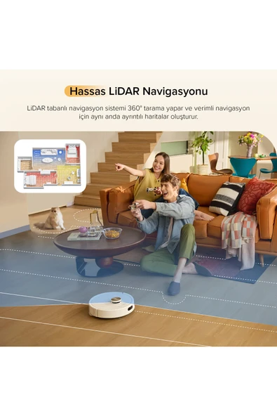 Q8 Akıllı Robot Süpürge Beyaz 10.000 Pa HyperForce Emiş Gücü - Resim 6