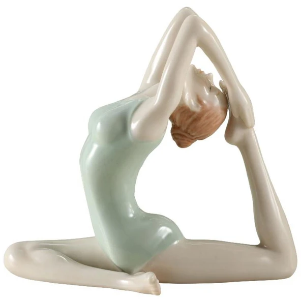 Wise Biblolar - Porselen Yoga Yapan Kadın 14x8x12 cm Dekoratif Obje ürün görseli