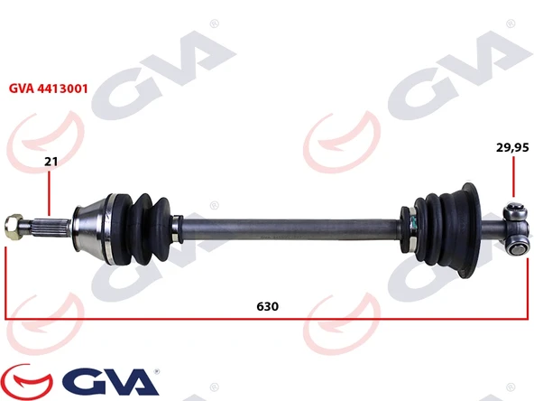 GVA 4413001 KOMPLE AKS SOL RENAULT 9/11 1.4 630mm 85-00 7701349359-7701351020-7701498958 ürün görseli