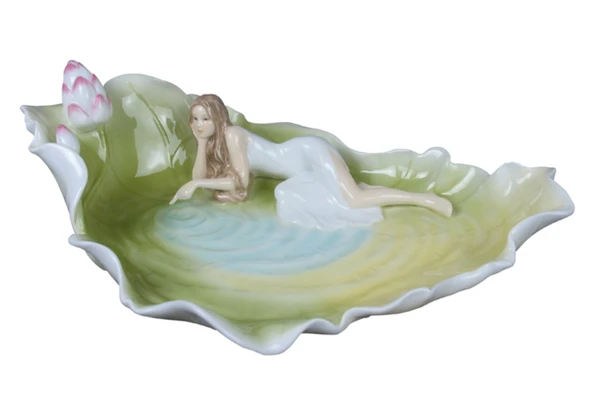 Wise Porselen Kadınlı Tabak 25,5x17x7,5 cm Dekoratif Obje ürün görseli