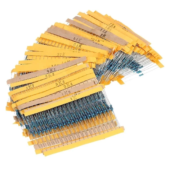 Direnç Seti 1/4W Metal Film %1 20'Şerli 2600 Adet 130 Çeşit Şeffaf Çantada - Resim 4