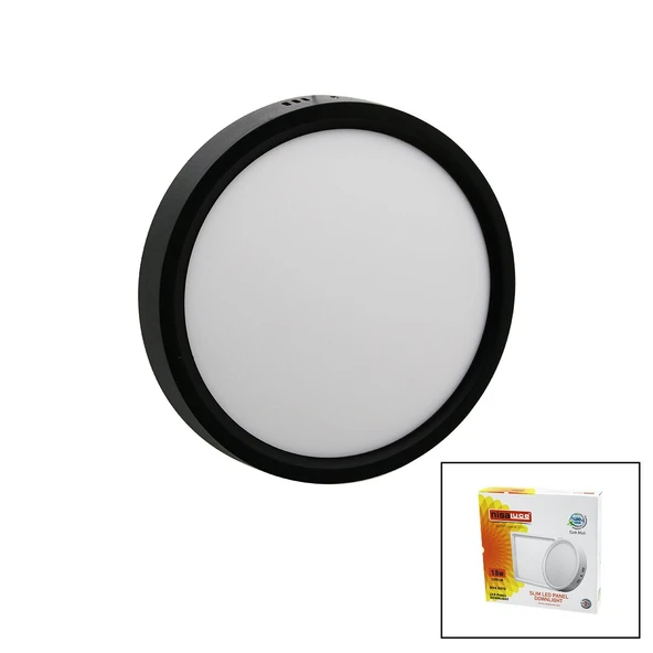 NİSALUCE EPL-18SÜ 18W SİYAH METAL KASA SIVA ÜSTÜ YUVARLAK LED SLİM PANEL 1260LM BEYAZ=6500K 30.000 SAAT ÖMÜR (5314)