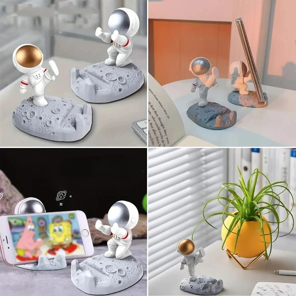 Mini Astronot Model Telefon ve Tablet Tutucu Standı (5314)