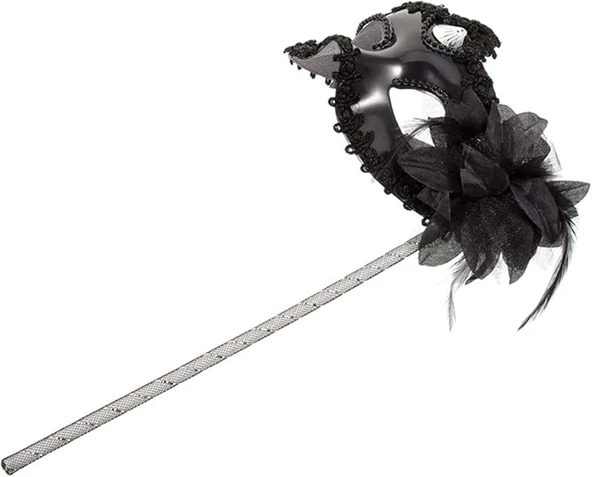 Siyah Işıltılı Tutmalı Fotoğraf Çekimi Maskesi 18x29 cm (5314) - 4