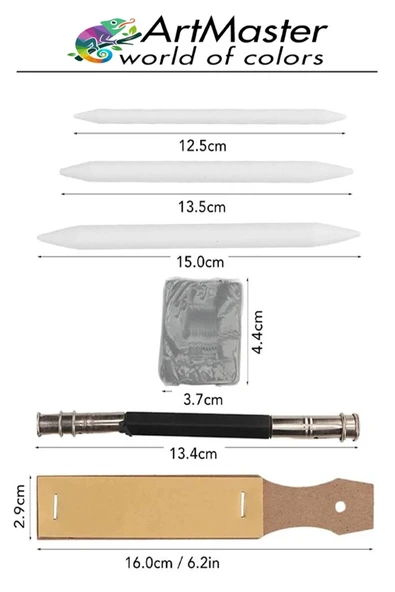 Eskiz Gölgelendirme Seti 7 Parça 1 Paket Kalem Uzatma Aparatı Karakalem Kalem Zımparası Pastel Dağıtıcı Resim Sanatı - 2