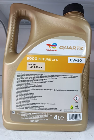 TOTAL QUARTZ 9000 FUTURE GF6 0W-20 4 LT MOTOR YAĞI - Resim 2