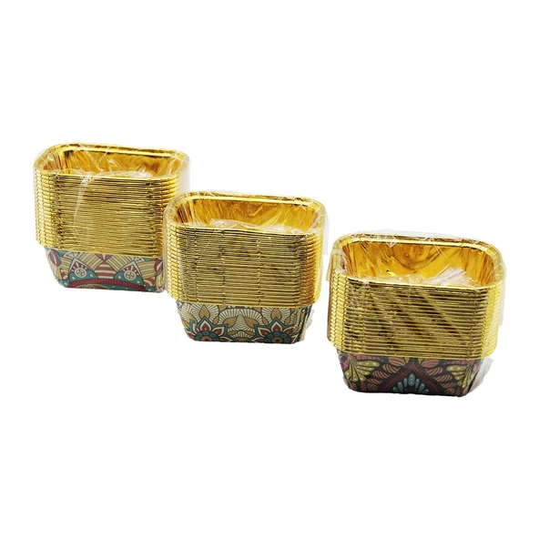 20 PCS GOLD - FOLYOLUDİKDÖRTGEN - KALIN MUFFİN KAĞIT KEK KAPSÜLÜ (5314)