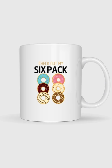 Donut Six Pack Fitness Gym Tasarımlı Kupa Bardak ürün görseli