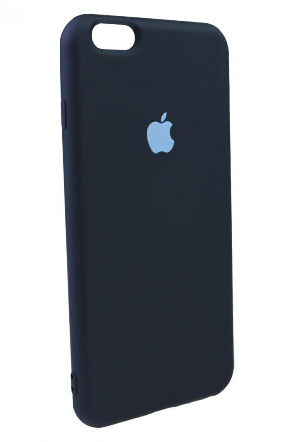 Apple iPhone 6 Plus - 6s Plus - Logolu Lansman, İçi Kadife Silikon SİYAH - 2