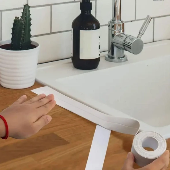 Su Sızdırmaz Banyo Mutfak Lavabo Küvet İzolasyon Şerit Bant,Lavabo Kenar Bandı 3.2 mt x 38 mm (5314) - 2