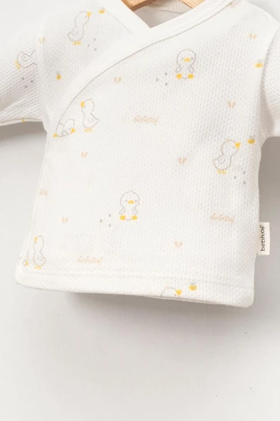 Bebitof %100 Pamuk Civciv Desenli 5 Parça Yenidoğan Hastane Çıkışı Zıbın Seti BBTF.EKR.20133.03 - Resim 3