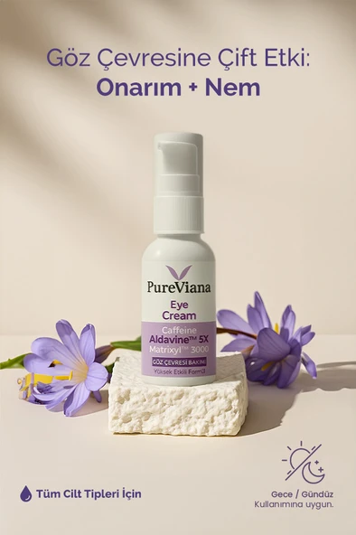 PureViana Göz Kremi 30ML - Kafein + Peptit + Hyaluronik Asit - Morluk, Göz Altı Torbası ve Kırışıklık Karşıtı - Resim 5