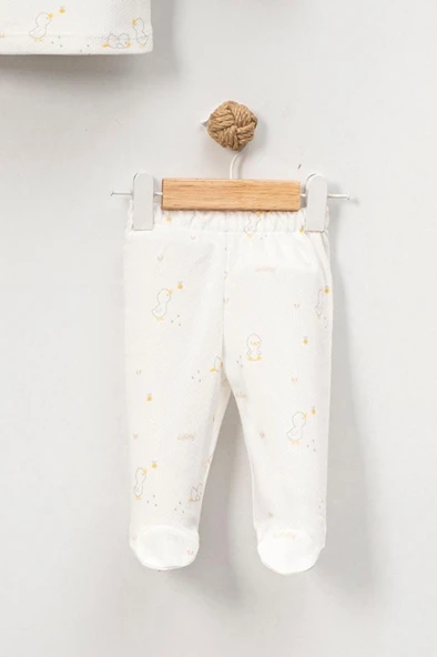 Bebitof %100 Pamuk Civciv Desenli 5 Parça Yenidoğan Hastane Çıkışı Zıbın Seti BBTF.EKR.20133.03 - Resim 4