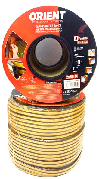 KAHVERENGİ 100MT2X50MTBOBİN FİTİL KAPI PENCERE BANT (5314)