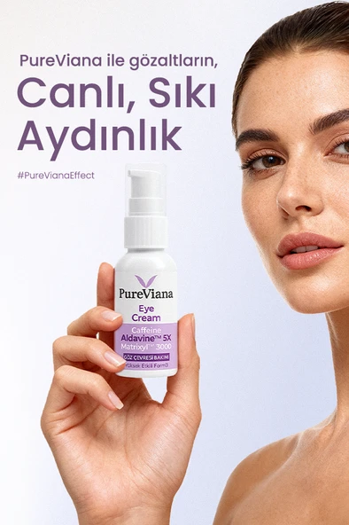 PureViana Göz Kremi 30ML - Kafein + Peptit + Hyaluronik Asit - Morluk, Göz Altı Torbası ve Kırışıklık Karşıtı - Resim 4