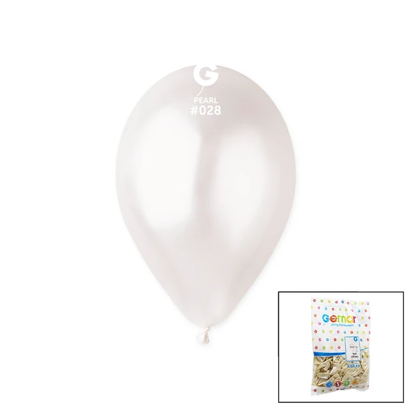 GM-110-28 METALİK - BEYAZ BALON 11&apos;&apos; - 28CM - 100 PARÇA (5314)