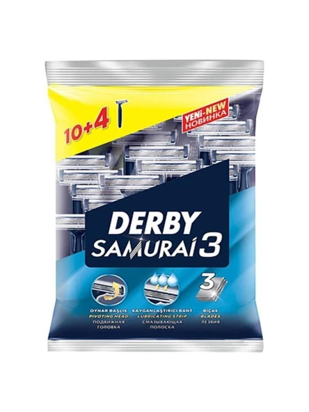 Derby Samurai 3 Tıraş Bıçağı 10 + 4 Poşet X 2 Adet - 2