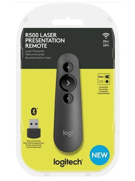 Logitech R500 Laser Sunum Kumandası, Kablosuz, 20m Menzil, Bluetooth ve USB Bağlantı, Mac ve Windows - 5