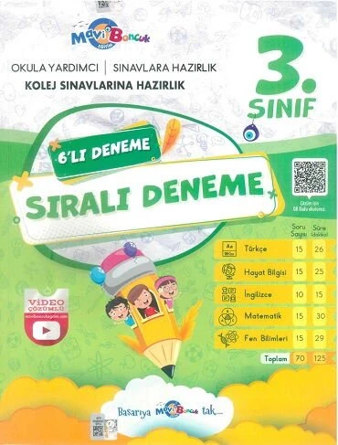 MAVİ BONCUK 3.SINIF SIRALI 6'LI DENEME ürün görseli