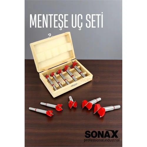 Modacar Menteşe Uç Seti Ahşap Freze Bıçağı Yuvarlak Panc 5 Adet Çantalı Takım ürün görseli 1