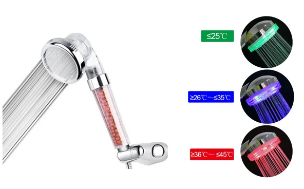 Renk Değiştiren Led Işıklı Tasarruflu Tazyikli Duş Başlığı (5314)