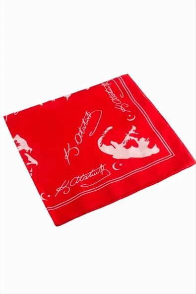 Atatürk İmzalı Desenli Bandana 50*50 - 3