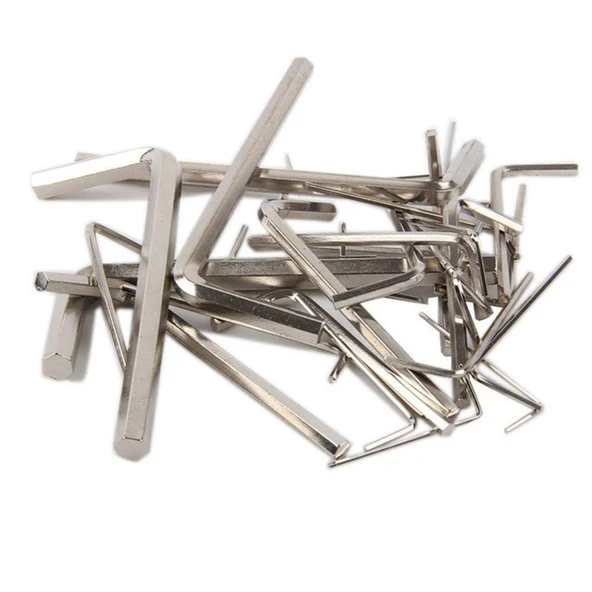 10 Parça Çelik Alyan Seti Kısa Düz Köşe Alyan Anahtar Takımı (5314) - 5