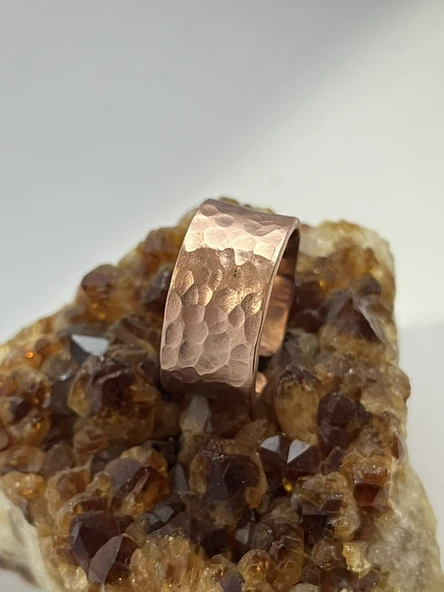 Melisa MoonCo, Saf Bakır Yüzük, Çekiç Dövme Desenli - 2