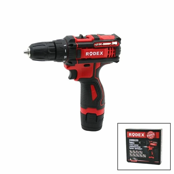 2 KADEME HIZ - VİTESLİ ŞARJLI MATKAP 0-350 / 0-1350 RPM 12V / 1.3A LI-ION RDX-3320 (5314)