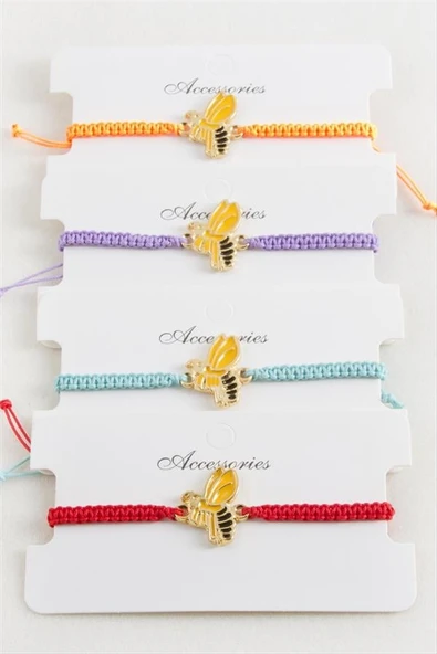 Arı Makrome Örgülü Bileklik