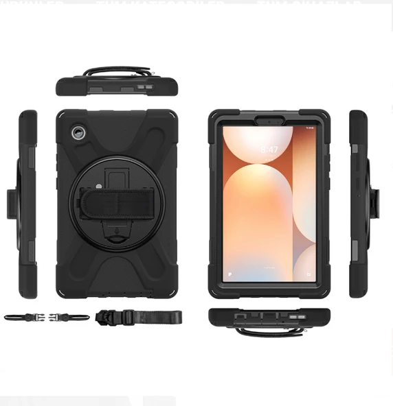 Galaxy Tab A11 Uyumlu 8.7" Tam Koruma Sağlayan Defender Silikon Şok Emici Tablet Kılıfı - Resim 4